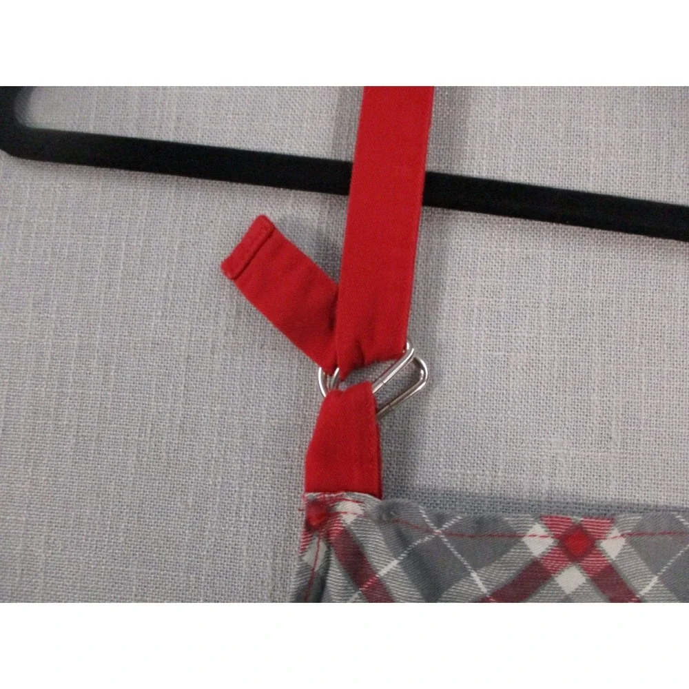 Peanuts Snoopy Charlie Brown Warm Wishes Holiday Apron Red‎ Grey Plaid One Size